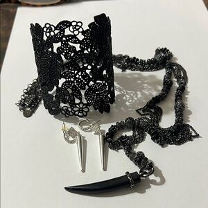 Stella & Dot Black and Silver Jewelry lot